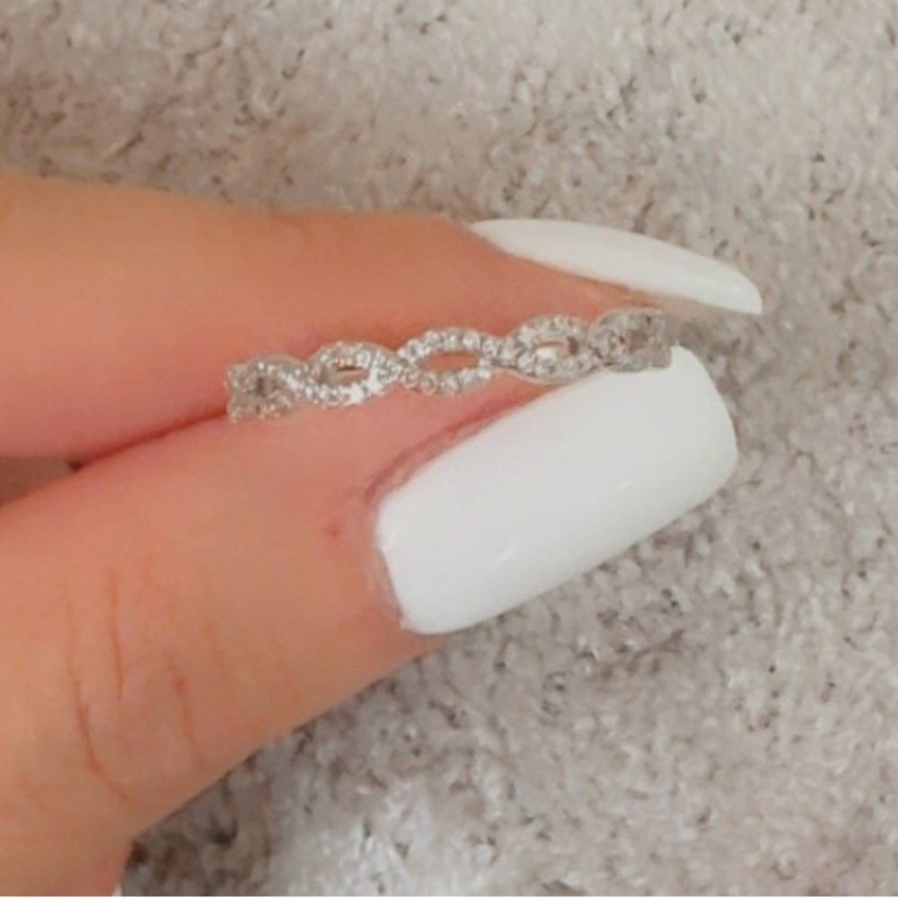 White gold infinity ring women